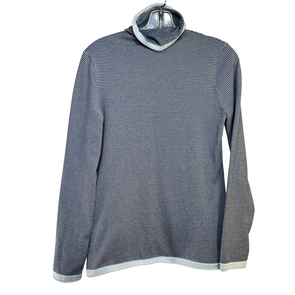 Duluth Trading Pullover S'no Sweat Mock Neck Women's Small Performance Knit Blue